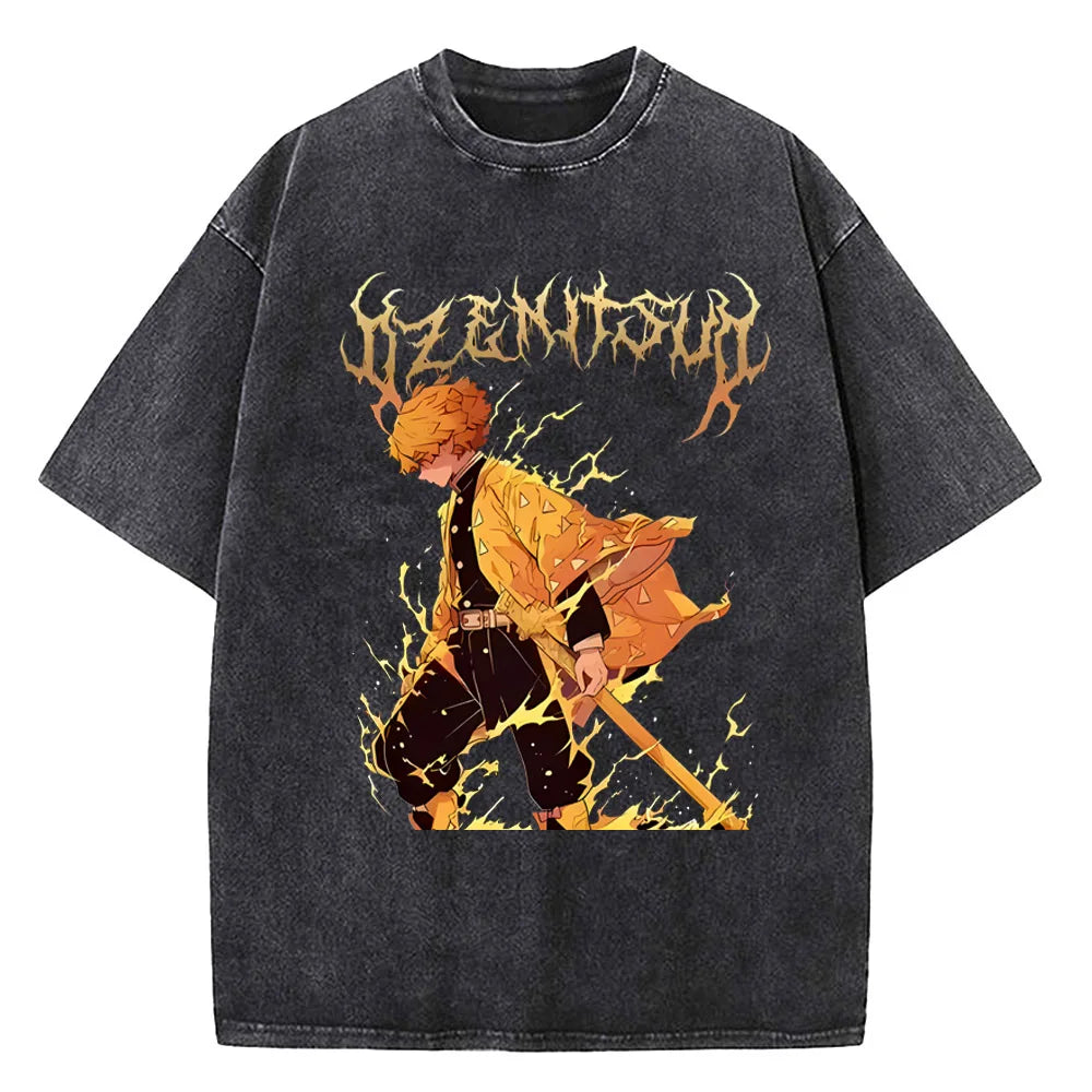 Japanese Anime Demon Slayer Washed Tshirt