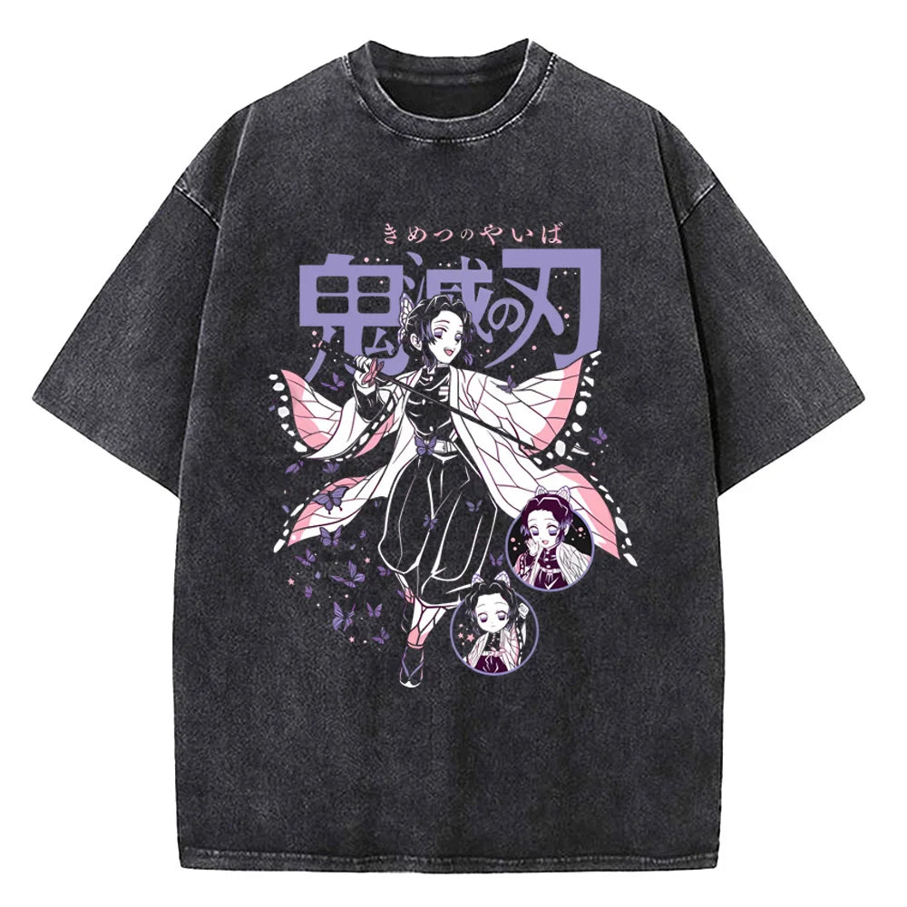 Japanese Anime Demon Slayer Washed Tshirt