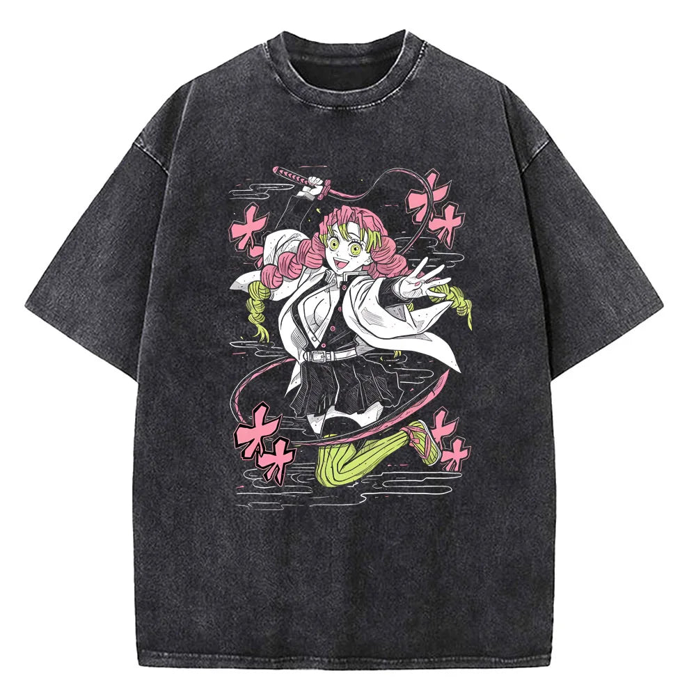 Japanese Anime Demon Slayer Washed Tshirt