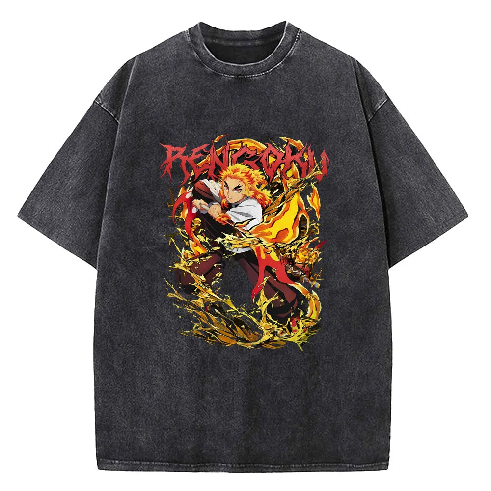Japanese Anime Demon Slayer Washed Tshirt