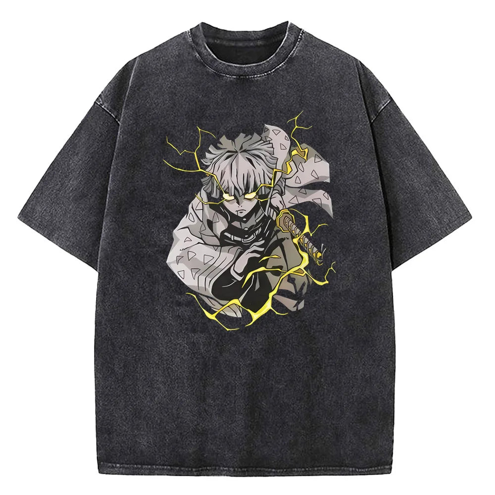 Japanese Anime Demon Slayer Washed Tshirt