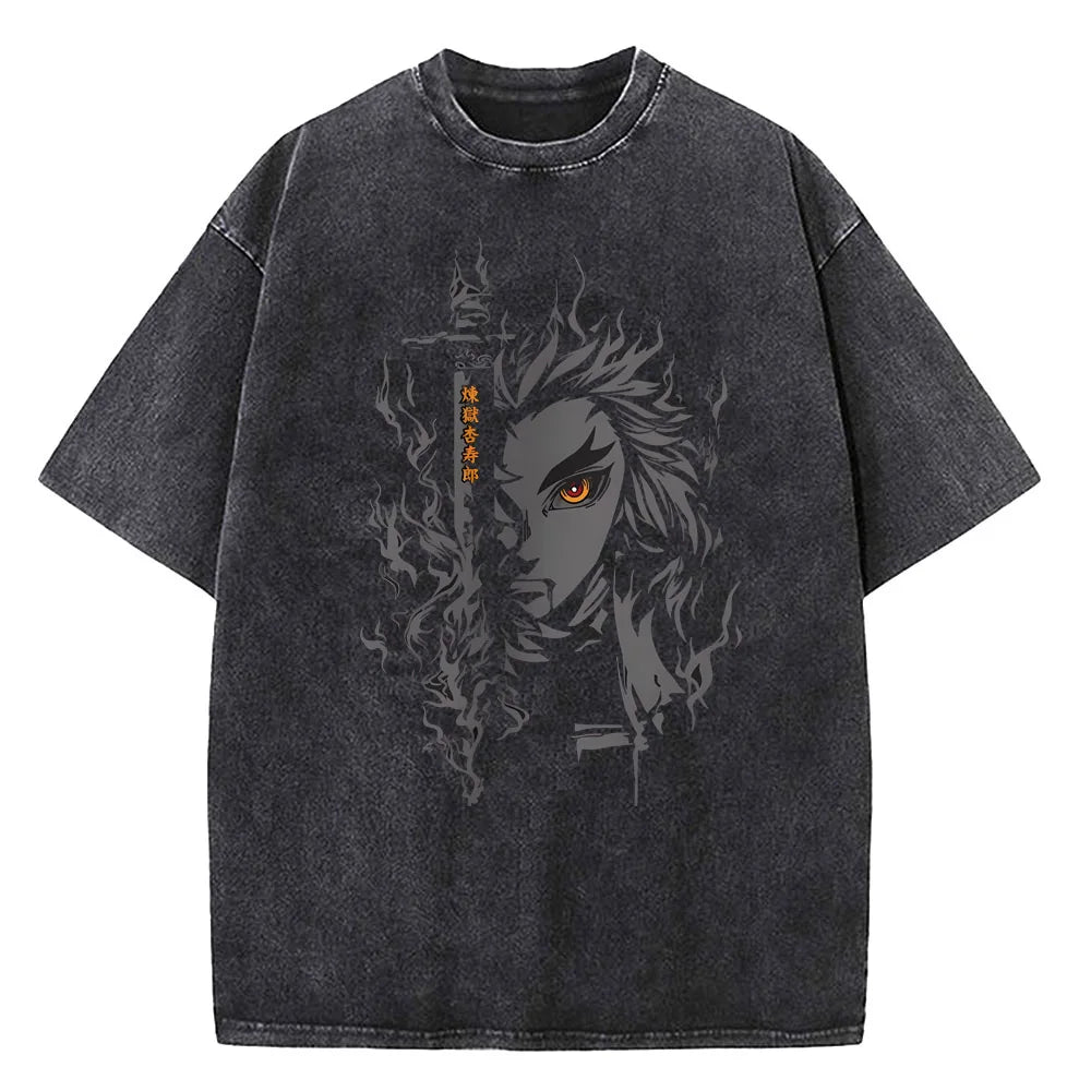 Japanese Anime Demon Slayer Washed Tshirt