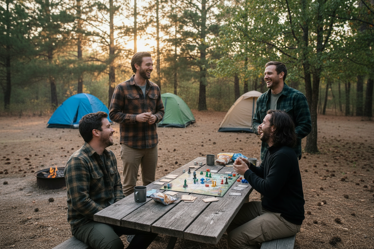less guys and have them looking at each other more, one of them has long hair